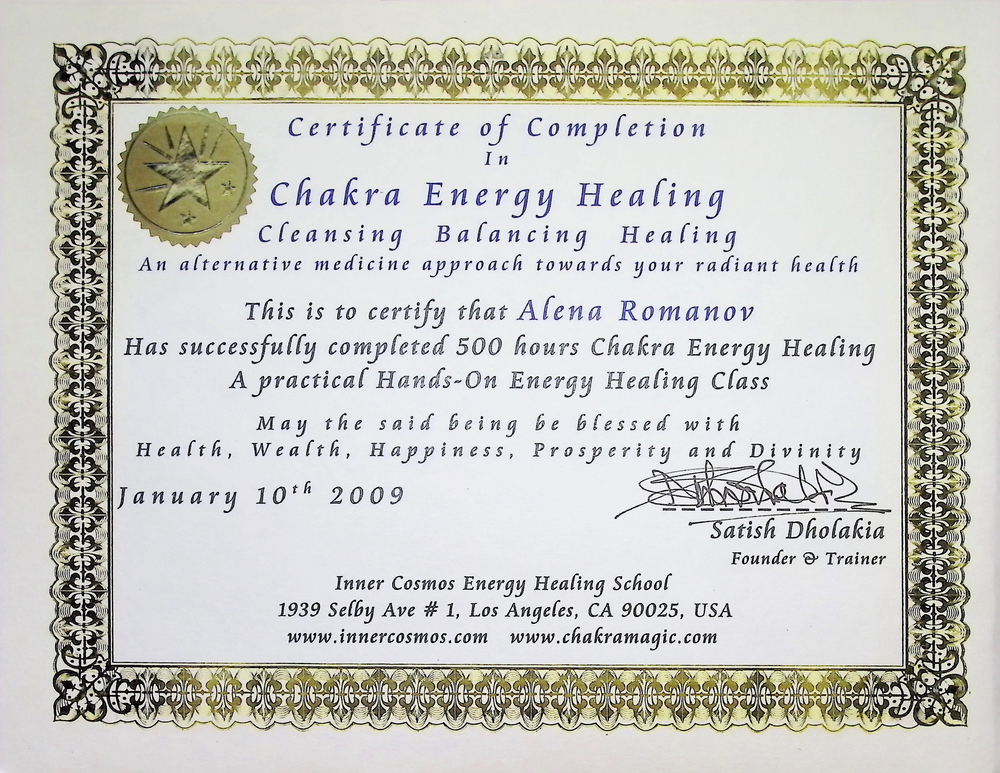 Chakra Energy Healing - Certification